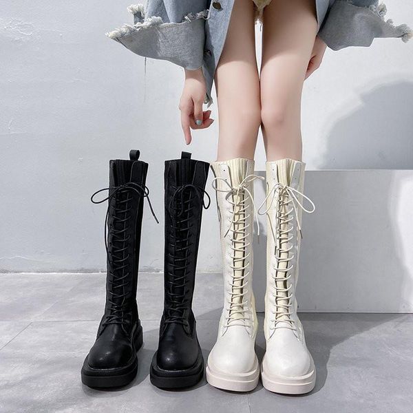 women's bottomed high boots soft bottom comfortable british style korean version thick 35-40, Black
women's bottomed high boots soft bottom comfortable british style korean version thick 35-40, Black