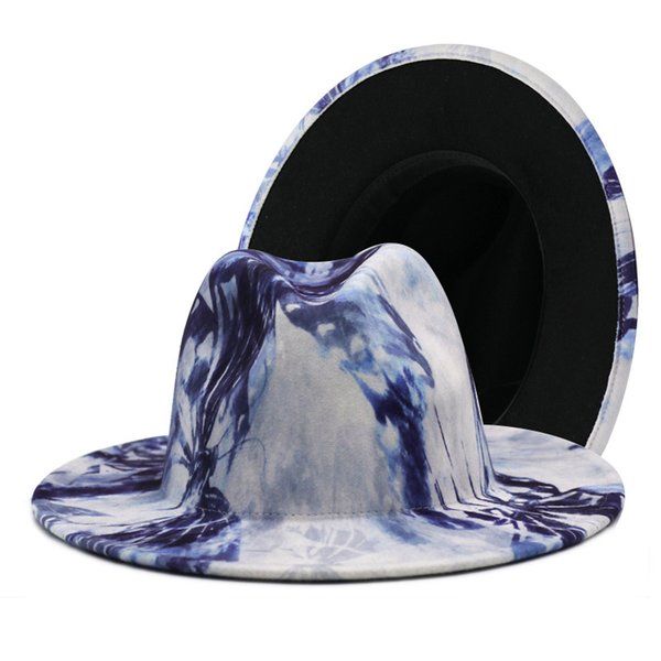 colorful tie dye felt jazz hats women faux wool fedora hat wide brim panama style party formal chapeau gambler cap, Blue;gray
colorful tie dye felt jazz hats women faux wool fedora hat wide brim panama style party formal chapeau gambler cap, Blue;gray