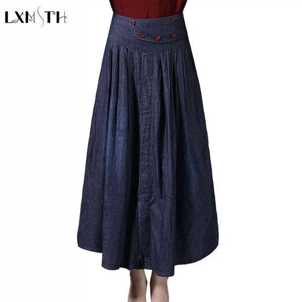 skirts s-6xl autumn plus size long denim skirt women elastic waist maxi womens pockets casual buttons ankle length female, Black
skirts s-6xl autumn plus size long denim skirt women elastic waist maxi womens pockets casual buttons ankle length female, Black