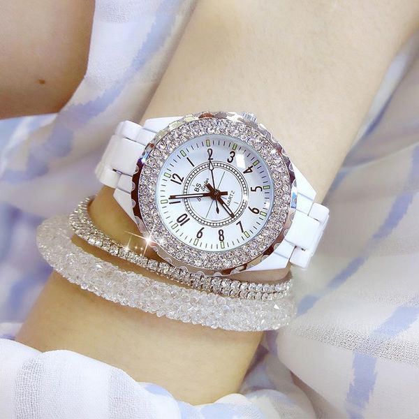 wristwatches 2021 luxury crystal women white ceramic ladies watch quartz fashion watches wrist for female, Slivery;brown
wristwatches 2021 luxury crystal women white ceramic ladies watch quartz fashion watches wrist for female, Slivery;brown