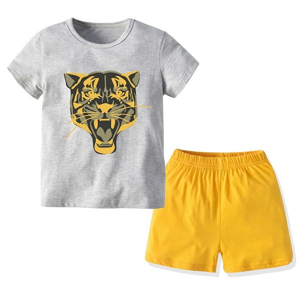 children clothes 2021 summer boys two peice set shirt grey tigert-shirt shorts suit baby cotton casual style home wear, White;black
children clothes 2021 summer boys two peice set shirt grey tigert-shirt shorts suit baby cotton casual style home wear, White;black