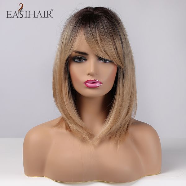 brown blonde ombre wigs for women synthetic hair wigs natural layered wigs with side bangs heat resistant wig, Black
brown blonde ombre wigs for women synthetic hair wigs natural layered wigs with side bangs heat resistant wig, Black