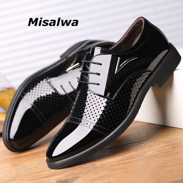 misalwa summer men dress shoes flat / 5cm height increase gentleman patent leather hollow breathable elevator, Black
misalwa summer men dress shoes flat / 5cm height increase gentleman patent leather hollow breathable elevator, Black