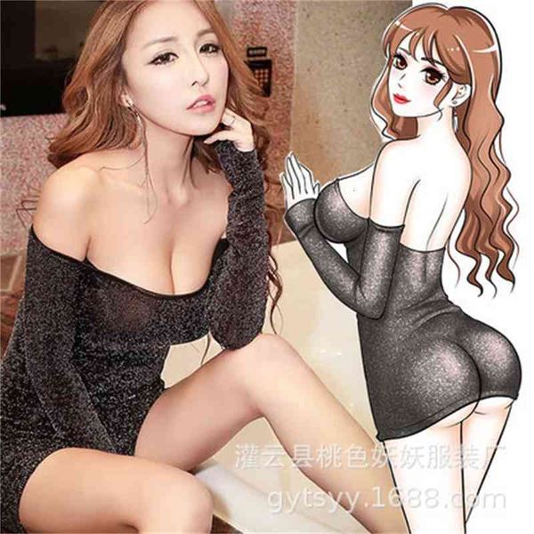 oversize silver sparkle off shoulder long sleeve women's nightclub fun underwear uniform allure tight buttock skirt suit, Black;white
oversize silver sparkle off shoulder long sleeve women's nightclub fun underwear uniform allure tight buttock skirt suit, Black;white