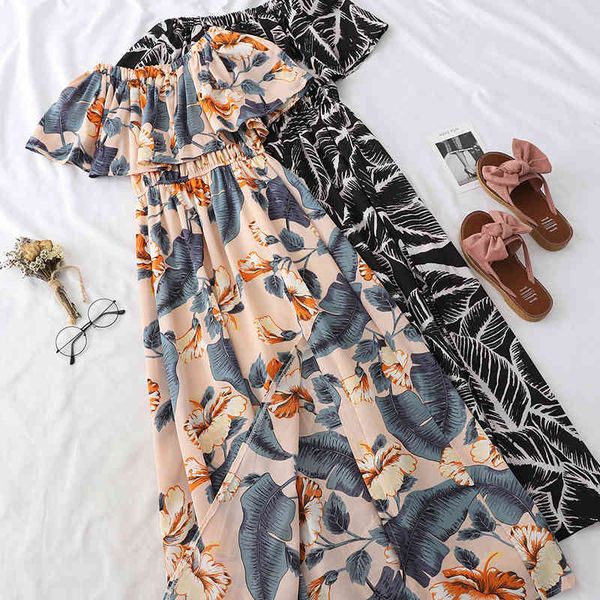 slim slim with ruffle print shoulder split bohemian women butterfly sleeve slash neck summer flowers long dress 210513, Black;gray
slim slim with ruffle print shoulder split bohemian women butterfly sleeve slash neck summer flowers long dress 210513, Black;gray