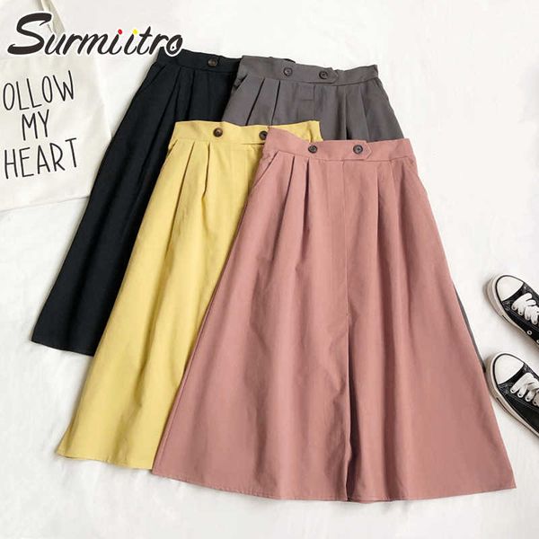 surmiitro spring summer cotton midi skirt women korean style aesthetic knee length school high waist skirt female 210712, Black
surmiitro spring summer cotton midi skirt women korean style aesthetic knee length school high waist skirt female 210712, Black