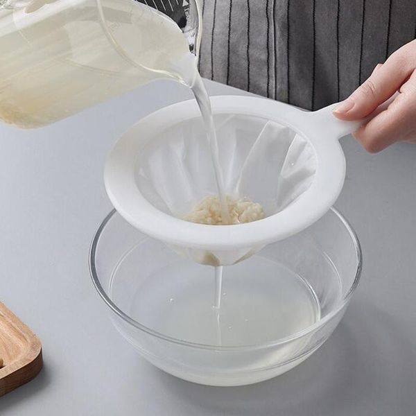 

colanders & strainers reusable soy milk coffee filter nylon super fine colander sieve 100 20 400 mesh strainer handle for honey juice tea