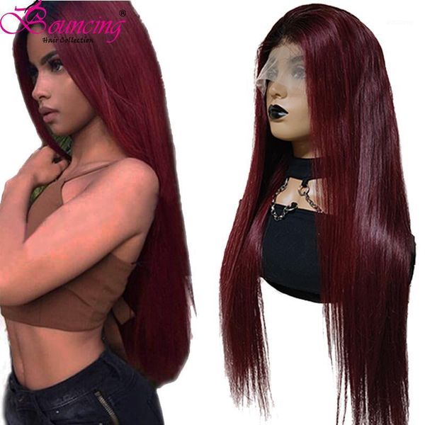 bouncing straight hd lace front wig 1b/99j ombre human hair wigs for black woman 30inch pre plucked 13x4 with baby1, Black;brown
bouncing straight hd lace front wig 1b/99j ombre human hair wigs for black woman 30inch pre plucked 13x4 with baby1, Black;brown