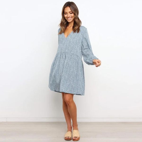 maternity dresses autumn women's v-neck long-sleeved loose-fitting pleated print dress pregnancy clothes, White
maternity dresses autumn women's v-neck long-sleeved loose-fitting pleated print dress pregnancy clothes, White