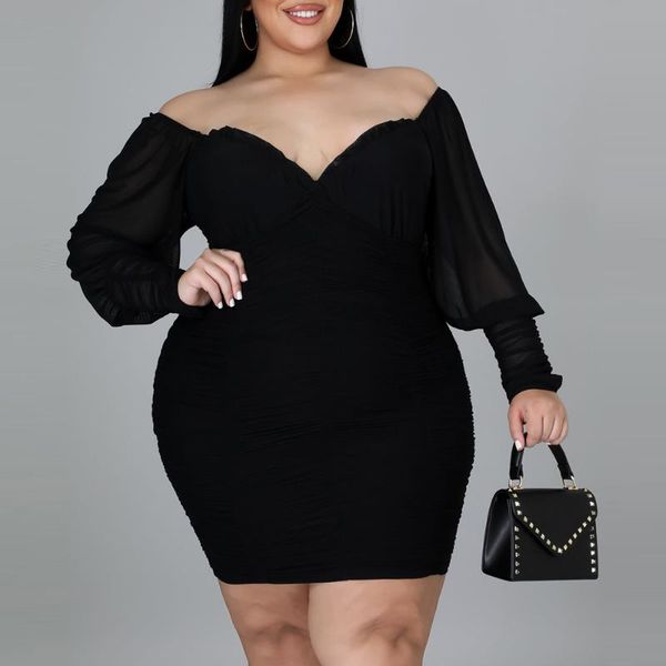 Plus Size Dresses Dress Sexy Stacked Bodycon Mini 2021 Autumn Winter Sweetheart Neckline Long Sleeves Party Club Outfits 5XL, Black
Plus Size Dresses Dress Sexy Stacked Bodycon Mini 2021 Autumn Winter Sweetheart Neckline Long Sleeves Party Club Outfits 5XL, Black
