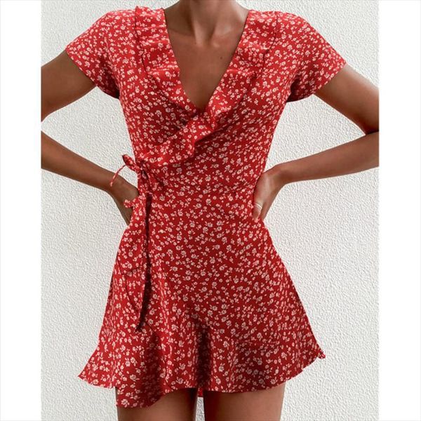 summer boho beach ruffle women dresses v neck short sleeve little flowers printing high waist mini vestidos casual party sundress, Black;gray
summer boho beach ruffle women dresses v neck short sleeve little flowers printing high waist mini vestidos casual party sundress, Black;gray