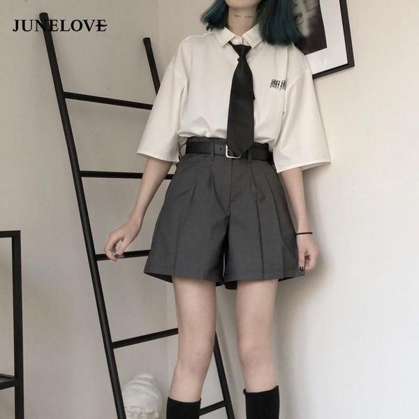 two piece dress junelove women summer half sleeve blouse shirts vintage female pieces shorts casual street lady suits with tie belt, White
two piece dress junelove women summer half sleeve blouse shirts vintage female pieces shorts casual street lady suits with tie belt, White