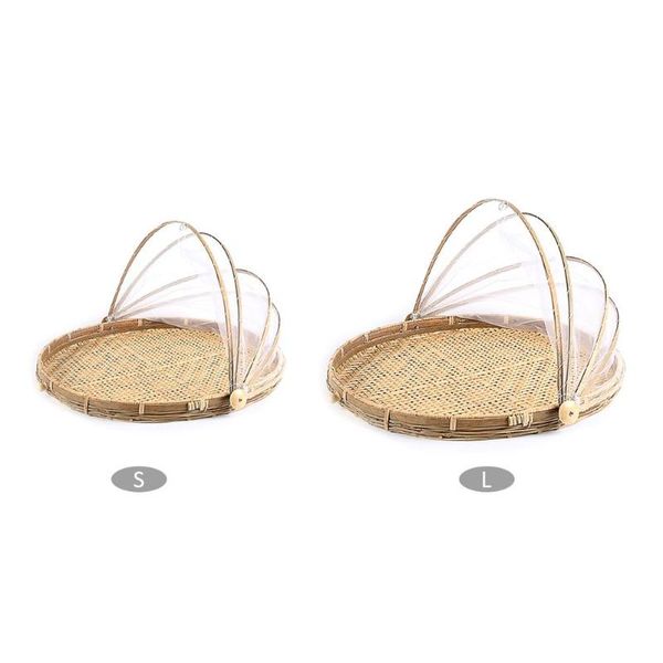 storage baskets hand-woven bamboo basket insect-proof dust-proof round dustpan picnic fruits tent tray with mesh gauze cover
storage baskets hand-woven bamboo basket insect-proof dust-proof round dustpan picnic fruits tent tray with mesh gauze cover