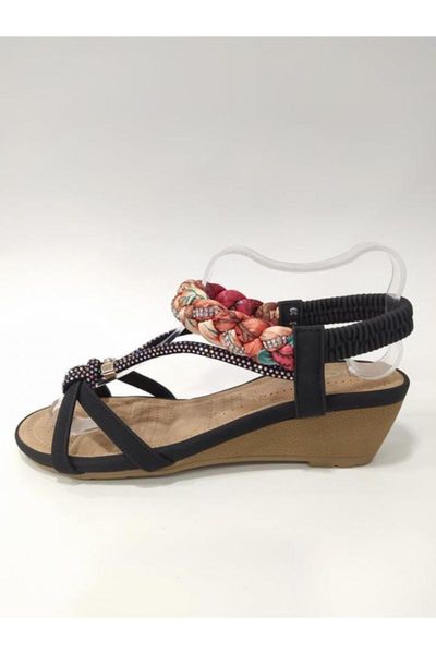 sandals 20y151-3 women 's wedges, Black