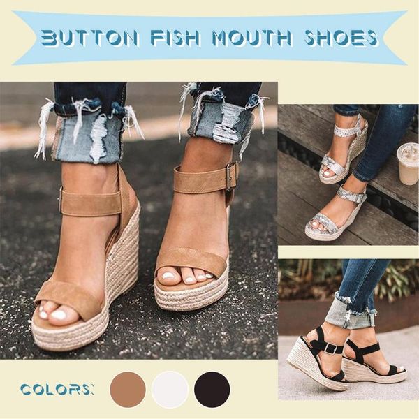 sandals women's summer large size spot wedge buckle belt european american open toe high heel women shoes, Black
sandals women's summer large size spot wedge buckle belt european american open toe high heel women shoes, Black