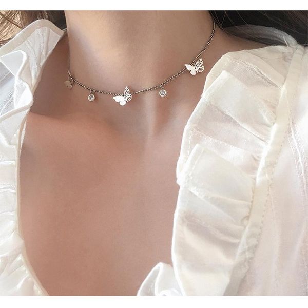 chains delicate jewelry butterfly pendant necklace pretty design spring summer style chain choker for women gifts, Silver
chains delicate jewelry butterfly pendant necklace pretty design spring summer style chain choker for women gifts, Silver