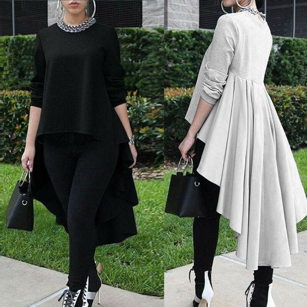 women's blouses & shirts long sleeve asymmetrical waterfall shirt high low loose blouse tunic plus size, White
women's blouses & shirts long sleeve asymmetrical waterfall shirt high low loose blouse tunic plus size, White