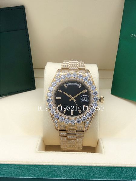 luxury u1 factory full diamond black dail president day-date watch 228235 228239 sapphire big diamond bezel 43mm 18k gold men automatic wris, Slivery;brown
luxury u1 factory full diamond black dail president day-date watch 228235 228239 sapphire big diamond bezel 43mm 18k gold men automatic wris, Slivery;brown