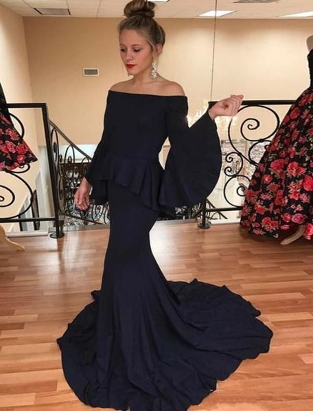 2021 long sleeves black prom dresses off the shoulder sweep train formal party gowns for girl dress
2021 long sleeves black prom dresses off the shoulder sweep train formal party gowns for girl dress