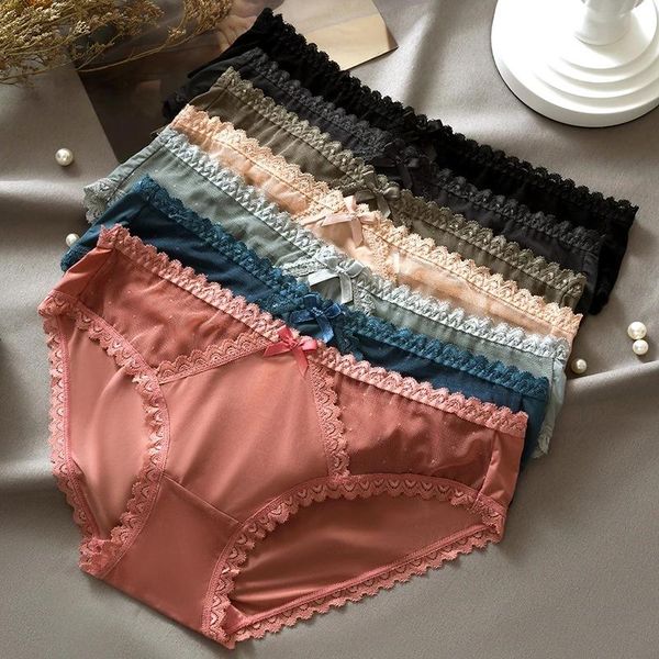 women's panties 2pcs female lace ultra-thin transparent underwear briefs seamless ice silk underpants bow mid-waist pantys, Black;pink
women's panties 2pcs female lace ultra-thin transparent underwear briefs seamless ice silk underpants bow mid-waist pantys, Black;pink