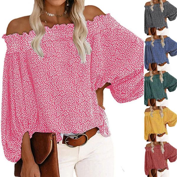women's blouses & shirts autumn off-shoulder long-sleeved floral print chiffon shirt lantern sleeve loose blouse clothing femme blu, White
women's blouses & shirts autumn off-shoulder long-sleeved floral print chiffon shirt lantern sleeve loose blouse clothing femme blu, White
