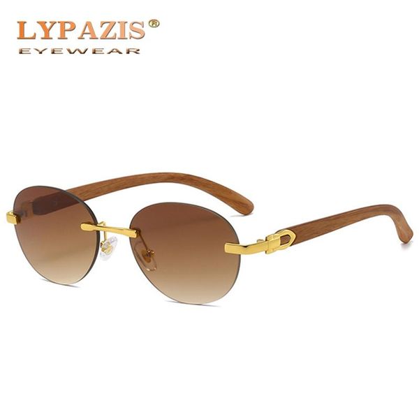 sunglasses fashion retro rimless men's wooden frame vintage women small oval round male driving brown sun glasses uv400 shades, White;black
sunglasses fashion retro rimless men's wooden frame vintage women small oval round male driving brown sun glasses uv400 shades, White;black