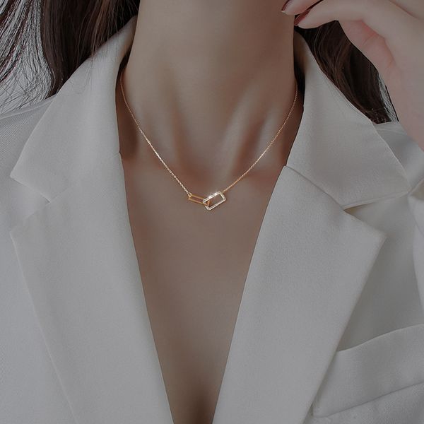 geometric square necklace light luxury niche new necklace chain of clavicle female contracted temperament, Silver
geometric square necklace light luxury niche new necklace chain of clavicle female contracted temperament, Silver