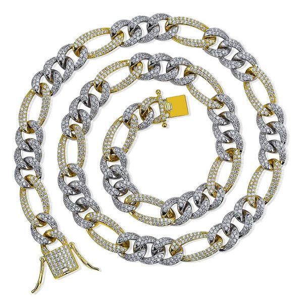 rillz 10mm iced cz curb cuban link necklaces chains gold sliver color luxury bling jewelry fashion hiphop for rapper men 16-30 x0509, Black 
rillz 10mm iced cz curb cuban link necklaces chains gold sliver color luxury bling jewelry fashion hiphop for rapper men 16-30 x0509, Black