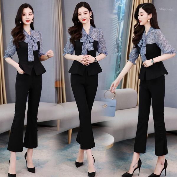 women's tracksuits women suits sets design summer lady two pieces elegant bow collar clothes with pants, Gray
women's tracksuits women suits sets design summer lady two pieces elegant bow collar clothes with pants, Gray