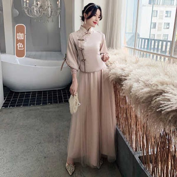 luxury party evening dress bridmaid women's 2021 winter chine style sleeve sister group girlfriends long looks thin, Black;gray
luxury party evening dress bridmaid women's 2021 winter chine style sleeve sister group girlfriends long looks thin, Black;gray