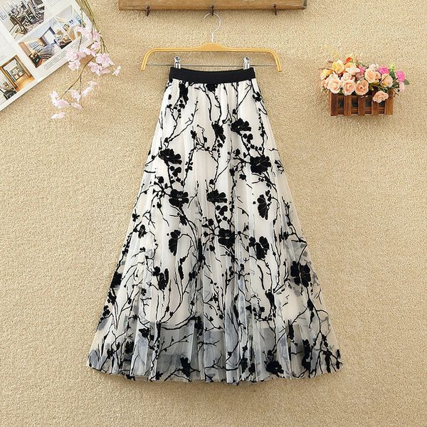 korean gauze spring summer high floral waistline fluffy faerie the middle-length fashion line female knitted skirt zh256 iqsp, Black
korean gauze spring summer high floral waistline fluffy faerie the middle-length fashion line female knitted skirt zh256 iqsp, Black