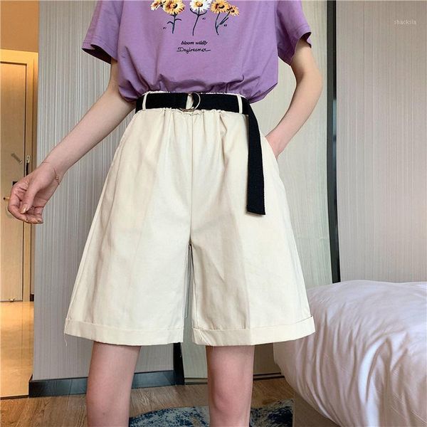 tooling pant women's loose 2021 summer korean student wide leg straight pants versatile casual short shorts, White;black
tooling pant women's loose 2021 summer korean student wide leg straight pants versatile casual short shorts, White;black