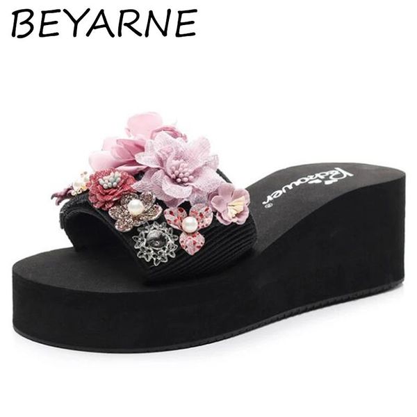 summer female word slipper flower pearl seaside vacation beach fashion wedge platform sandalia feminina slippers, Black
summer female word slipper flower pearl seaside vacation beach fashion wedge platform sandalia feminina slippers, Black