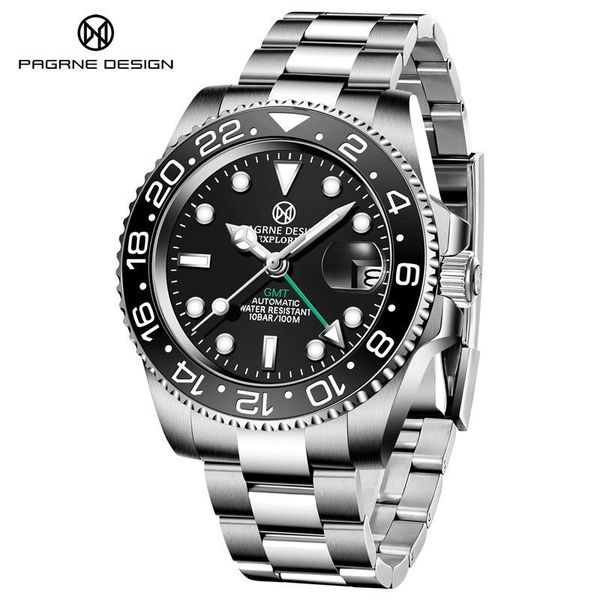 wristwatches pagrne design men's mechanical watch gmt stainless steel luxury sapphire 40mm automatic wrist 100m waterproof reloj hombre, Slivery;brown
wristwatches pagrne design men's mechanical watch gmt stainless steel luxury sapphire 40mm automatic wrist 100m waterproof reloj hombre, Slivery;brown