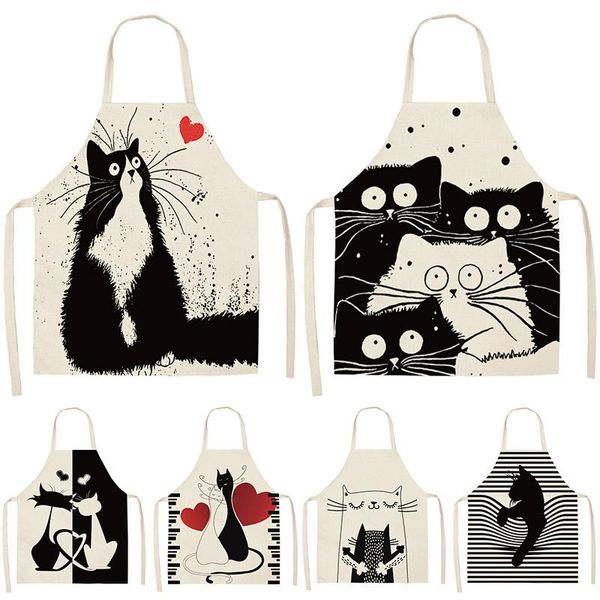 aprons black cute cat printed kitchen cooking baking 53*65cm sleeveless cotton linen for women man home delantal cocina 46307
aprons black cute cat printed kitchen cooking baking 53*65cm sleeveless cotton linen for women man home delantal cocina 46307