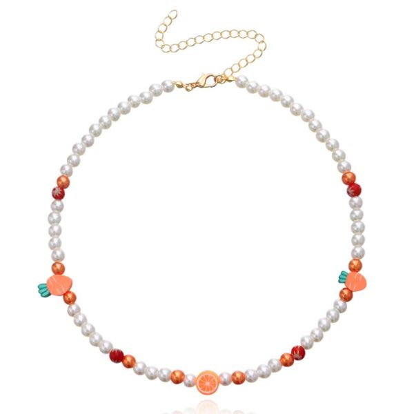 chokers cute fruit necklace pendant pearl for women choker beads jewelry luxury orange accessories collar 2021, Golden;silver
chokers cute fruit necklace pendant pearl for women choker beads jewelry luxury orange accessories collar 2021, Golden;silver