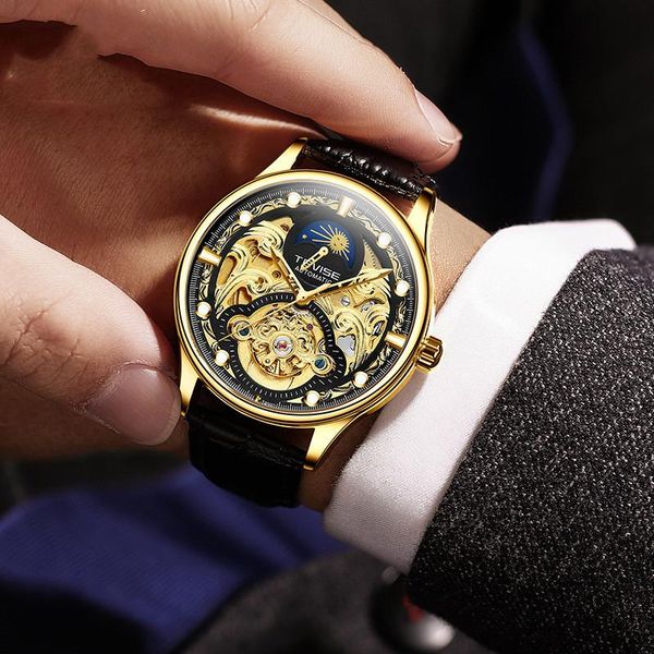 wristwatches 2021 men's watch hollow waterproof business leisure wrist clock automatic belt mechanical, Slivery;brown
wristwatches 2021 men's watch hollow waterproof business leisure wrist clock automatic belt mechanical, Slivery;brown