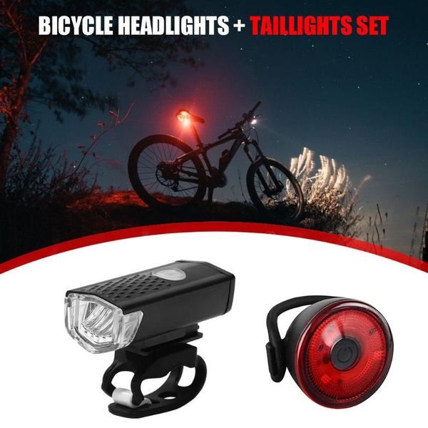 bike lights 2pcs led usb rechargeable 300 lumens bicycle front headlight + rear taillight cycling light accessories
bike lights 2pcs led usb rechargeable 300 lumens bicycle front headlight + rear taillight cycling light accessories
