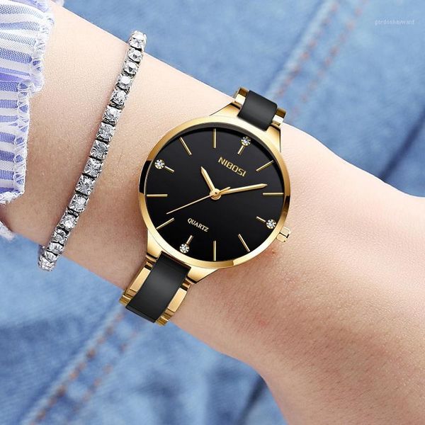 wristwatches nibosi fashion casual women watches quartz watch ceramic strap black ladies waterproof montre femme 2330, Slivery;brown
wristwatches nibosi fashion casual women watches quartz watch ceramic strap black ladies waterproof montre femme 2330, Slivery;brown