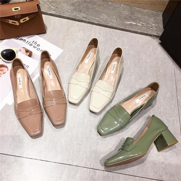 dress shoes japanned leather square toe slip on solid shallow ol ladies work woman pumps candy color femme comfy thick high heels 2021, Black
dress shoes japanned leather square toe slip on solid shallow ol ladies work woman pumps candy color femme comfy thick high heels 2021, Black