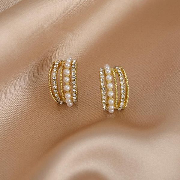 stud 2021 trend korean fashion pearl crystal earring for women igirls vintage c shape elegant piercing pendientes unusual mujer, Golden;silver
stud 2021 trend korean fashion pearl crystal earring for women igirls vintage c shape elegant piercing pendientes unusual mujer, Golden;silver
