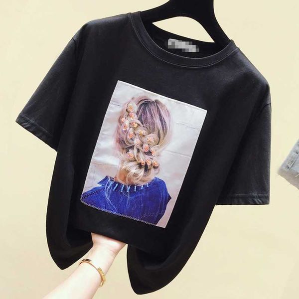 heavy work sequined harajuku women tshirt cotton vintage plus size black female t-shirt haut tee shirt femme 210601, White
heavy work sequined harajuku women tshirt cotton vintage plus size black female t-shirt haut tee shirt femme 210601, White
