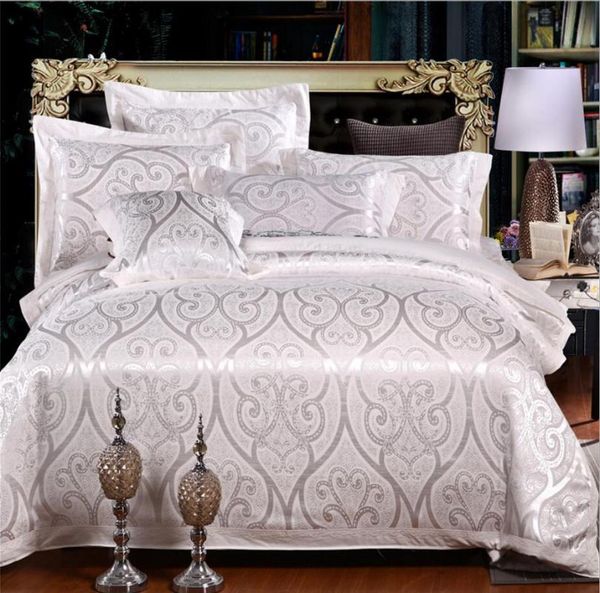 bedding sets white jacquard silk/cotton satin duvet/quilt cover bed sheet pillowcases embroidered set 4pcs wedding bedclothes
bedding sets white jacquard silk/cotton satin duvet/quilt cover bed sheet pillowcases embroidered set 4pcs wedding bedclothes