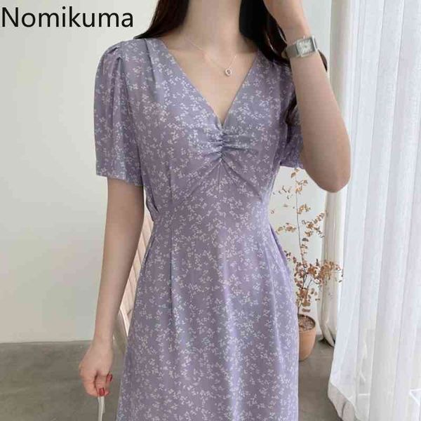 nomikuma green floral printed dress women slim waist v neck short sleeve midi dresses korean elegant chic vestidos mujer 210514, Black;gray
nomikuma green floral printed dress women slim waist v neck short sleeve midi dresses korean elegant chic vestidos mujer 210514, Black;gray