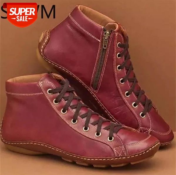 Womens Boots Ankle Socofy Leather Lace Up Booties Womens Big Size Cross Strap Flats Winter 2019 Boots Fall Women Shoes Short #MY0C
Womens Boots Ankle Socofy Leather Lace Up Booties Womens Big Size Cross Strap Flats Winter 2019 Boots Fall Women Shoes Short #MY0C