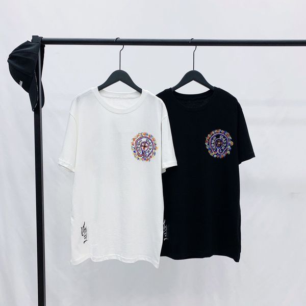 t shirt chao brand summer hollow out embroidery sanskrit horseshoe cross short sleeve men's and women's round neck loose half, White
t shirt chao brand summer hollow out embroidery sanskrit horseshoe cross short sleeve men's and women's round neck loose half, White