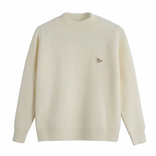 women candy color girl feeling mitation mink sweater female simplicity all-match delicate bow brooch round neck pullover 210531, Black;brown
women candy color girl feeling mitation mink sweater female simplicity all-match delicate bow brooch round neck pullover 210531, Black;brown