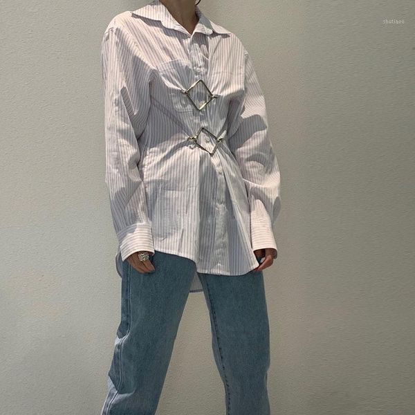 fashionable lock waist striped shirt all-match slim long-sleeved cardigan women shirts autumn women's blouses &, White
fashionable lock waist striped shirt all-match slim long-sleeved cardigan women shirts autumn women's blouses &, White