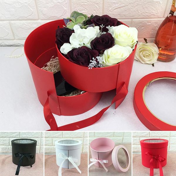 gift wrap 1 pcs double layer rotating boxes round velvet soap flower transparent window valentine's day cardboard box
gift wrap 1 pcs double layer rotating boxes round velvet soap flower transparent window valentine's day cardboard box