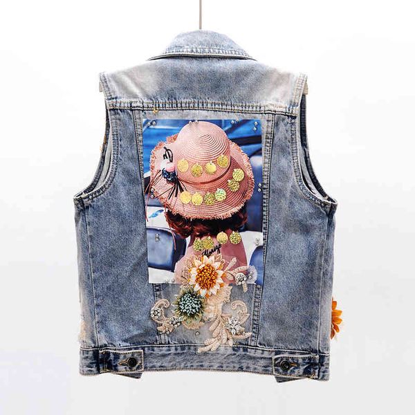 jacket fashion denim vest women sleeveless jacket coat sequins flowers print frayed waistcoat plus size slim short jeans vests female, Black;brown
jacket fashion denim vest women sleeveless jacket coat sequins flowers print frayed waistcoat plus size slim short jeans vests female, Black;brown